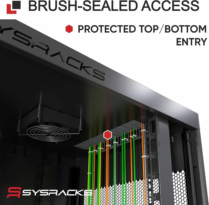 Sysracks 15U Wall Mount Server Rack Cabinet, 19” Locking Network Rack, 24” Deep - Image 6