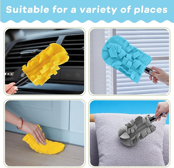 Zubebe 12 Pcs Duster Refill Reusable Fleece Duster Refills Feather Flat Dusters - Image 4