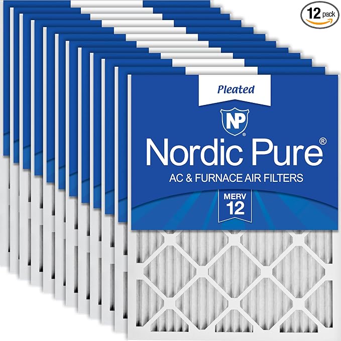 Nordic Pure 10x10x1 Pleated MERV 12 Air Filters 12 Pack by NordicPure