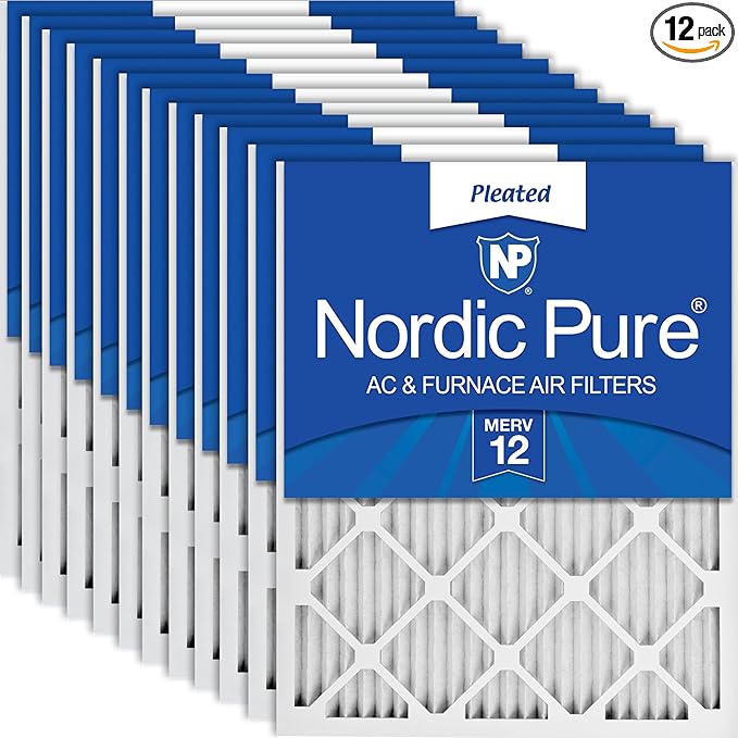 Nordic Pure 10x20x1 Pleated MERV 12 Air Filters 12 Pack by NordicPure