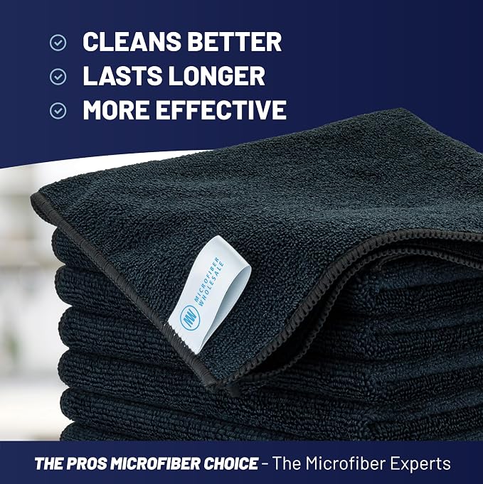 MW PRO Microfiber Cleaning Cloths Black - Image 2