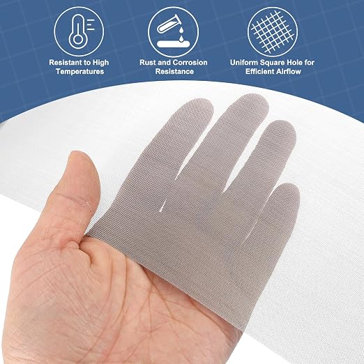 uxcell 60 Mesh 118" x 10" Woven Wire Mesh, 304 Stainless Steel Air Vent Filter - Image 5