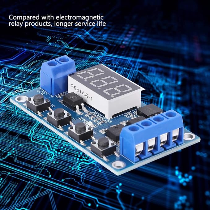 DC 5-36V Timer Module, 60x34 mm Delay Timing Cycle Module, Delay Timer Relay - Image 6