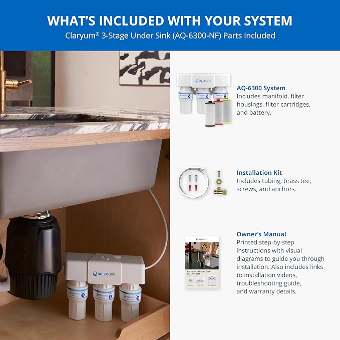 Aquasana Under Sink Water Filter | 3-Stage Claryum Filtration | Reduces up to - Image 5