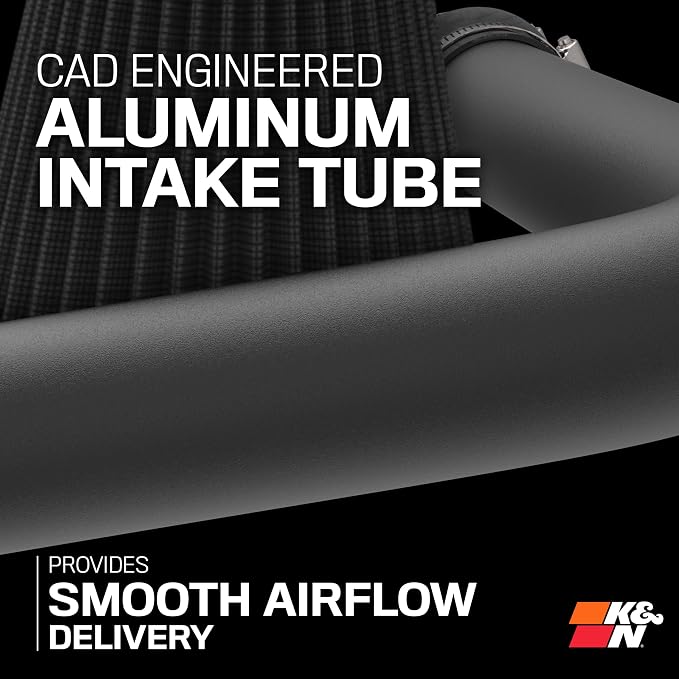 K&N Cold Air Intake System: Dry-Flow Air Filter, Increase Performance & Towing: - Image 6