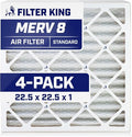Filter King 22.5x22.5x1 Air Filter | 4-PACK | MERV 8 HVAC Pleated A/C Furnace by FilterKing