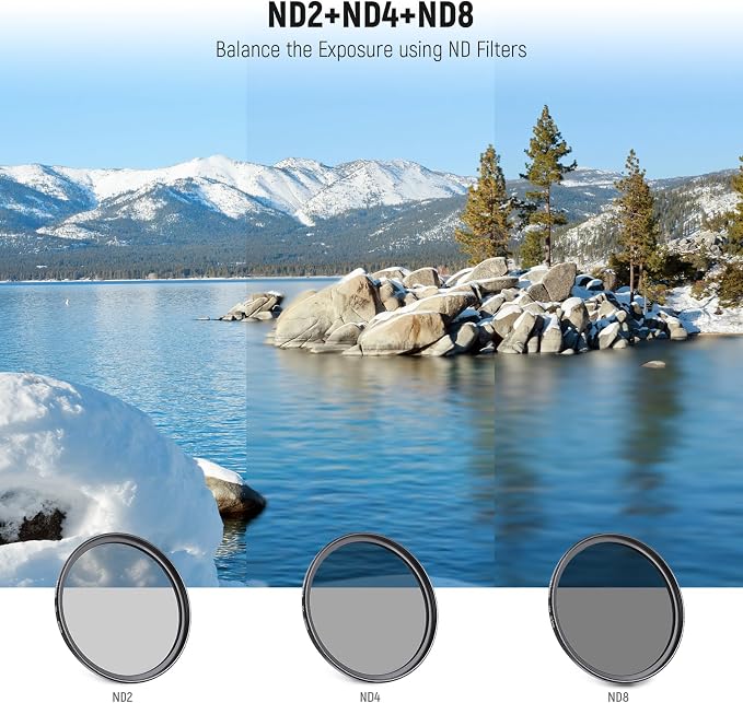 NEEWER 40.5mm ND Filter Pack and Lens Accessories, ND2 ND4 ND8 UV FLD CPL - Image 2