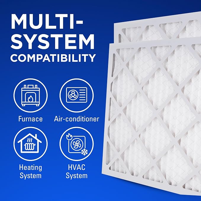20x25x1 Air Filters, MERV 8 Pleated HVAC AC Furnace Filter Replacement - Image 3