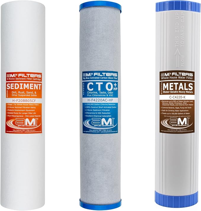 Applied Membranes Inc. 3-Stage Whole-House Water Filter Cartridge Replacements by AppliedMembranesInc
