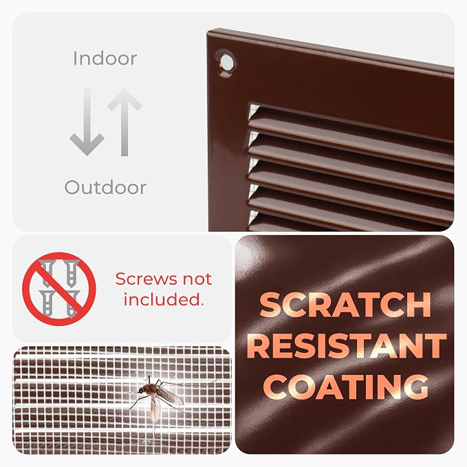 12 x 4 Inch Brown Air Register Cover Grille. Wall Register, Ceiling Register - Image 3