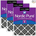 Nordic Pure 24x30x2 Pleated MERV 8 Plus Carbon Air Filters 3 Pack | Actual by NordicPure