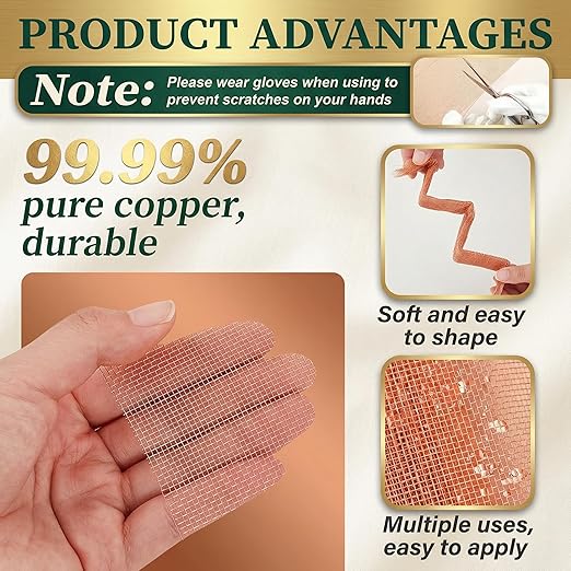 Therwen 18 Inch x 35 ft Copper Mesh Screen 99.9% Pure Copper 40 Mesh Roll Wire - Image 3