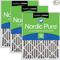 Nordic Pure 18x25x2 Pleated Pleated MERV 13 Plus Carbon Air Filters 3 Pack | by NordicPure