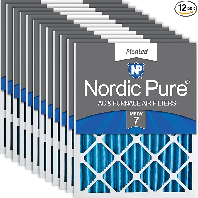 Nordic Pure 14x20x2 Pleated MERV 7 Air Filters 12 Pack by NordicPure