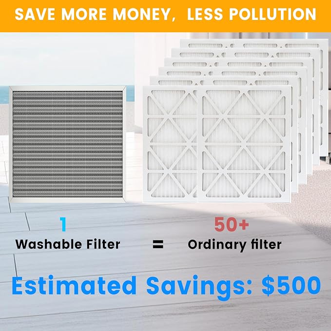 14x14x1 HVAC Furnace Air Filter, Lasts a Lifetime, the Last HVAC Filter You - Image 3