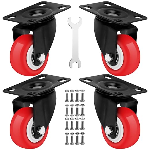 2 Inch Heavy Duty Casters Set of 4, Scratch Resistant & 360 Degree Rotatable by Castrek