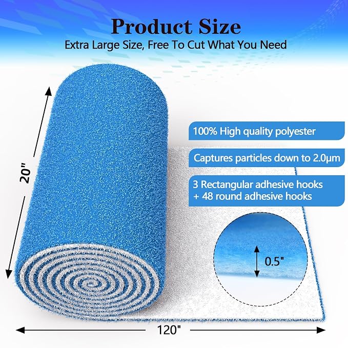Air Vent Filter, 2 Pack 20"X120" Cut to Size MERV 8 Triple Air Filter Material - Image 3