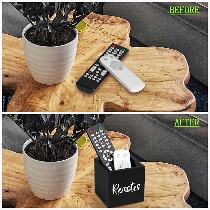 LBEMEY Wood Remote Control Holder, TV Remote Control Organizer - Image 5