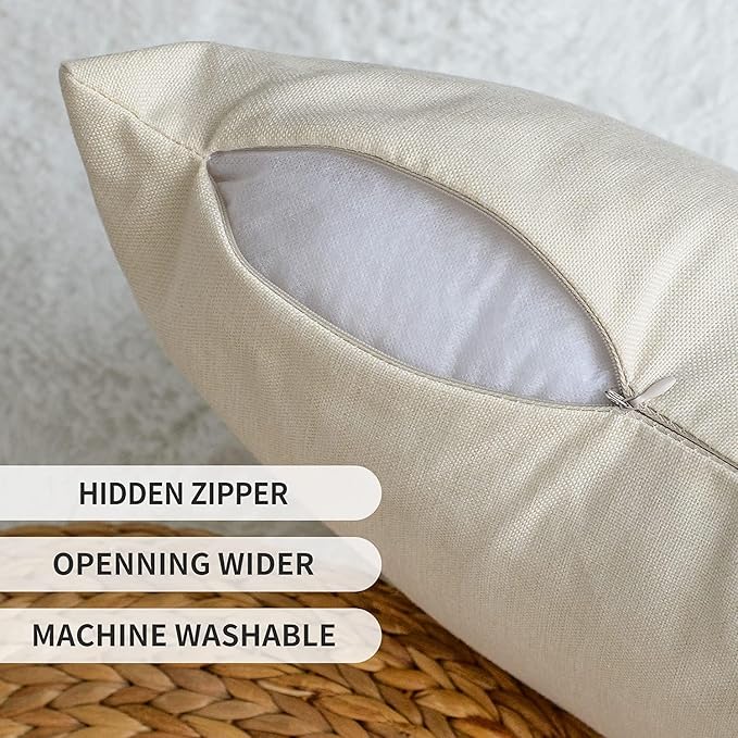 AVOIN colorlife Bless Our Home Farmhouse Eucalyptus Leaves Throw Pillow Covers, 20 x 20 Inch Yellow Truck Home Sweet Cushion Case Decorations Set of 4