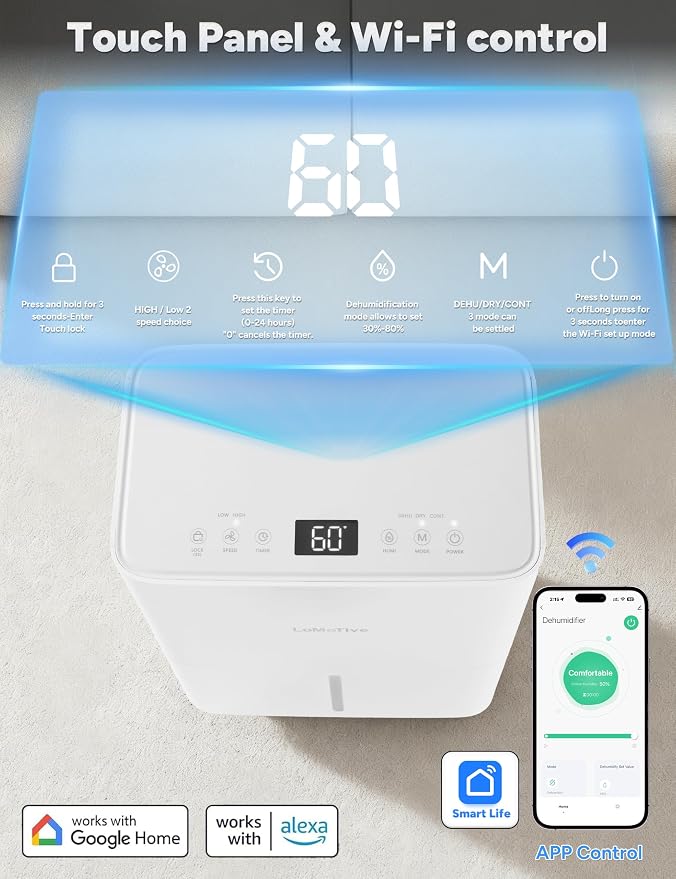 34 Pint Smart Dehumidifier - Image 3