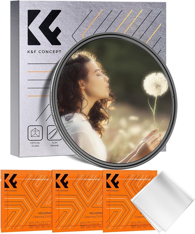 K&F CONCEPT 55mm Black Diffusion Mist 1/4 & Variable ND2-32 in-1 Filter by KFCONCEPT