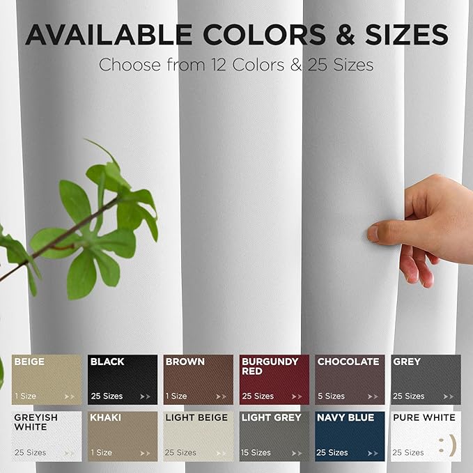 Joydeco Blackout Patio Sliding Door Curtains 96 Inches Long, Grommet Privacy Room Divider Curtains, Extra Wide Thermal Blackout Drapes for Bedroom Living Room (Greyish White, 80Wx96L, 1 Panel)