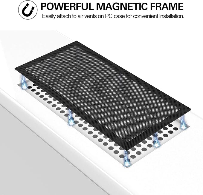 MoKo 120 x 240mm Dust Filter for Computer Cooler Fan, Magnetic Frame PC Fan - Image 3