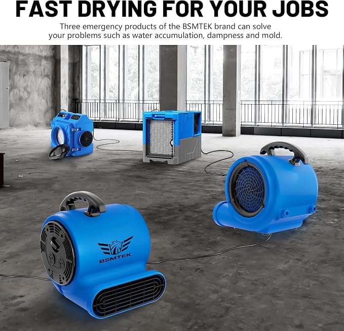 Air Mover Blower Fan, Industrial 1/3HP 1200CFM Monster Floor Blower Carpet - Image 7