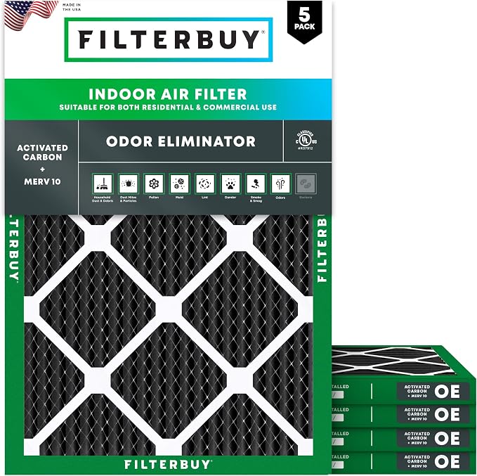 Filterbuy 18x24x1 Air Filter MERV 10 Odor & Allergy Defense by Filterbuy