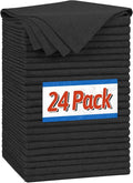 FIXSMITH Microfiber Cleaning Cloth, Shop Towels Bulk, 24 Pack Black Microfiber by FIXSMITH