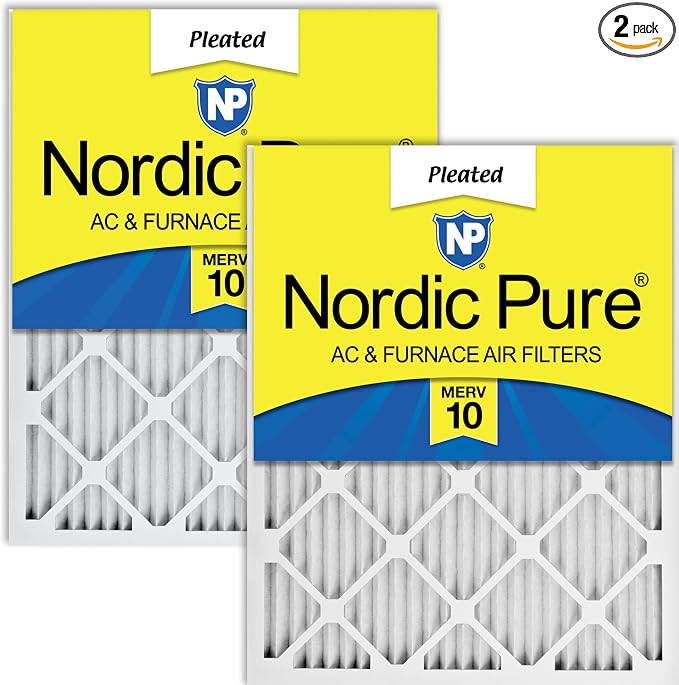 Nordic Pure 18x24x1 Pleated MERV 10 Air Filters 2 Pack by NordicPure
