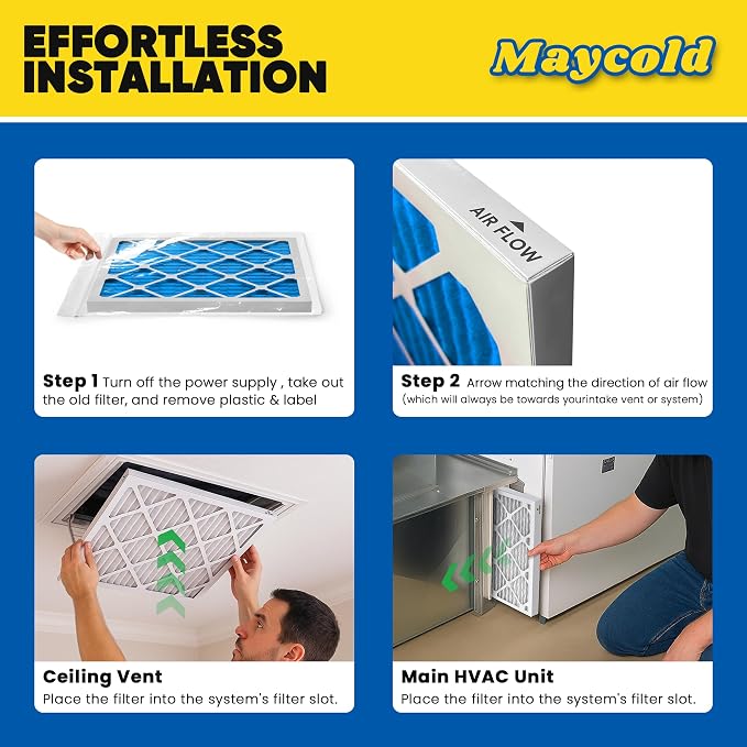 Maycold 16x25x1 MERV 11 Furnace Air Filter, High-Performance HVAC AC Filters - Image 7