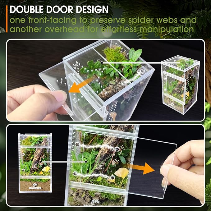 MYGIIKAKA Jumping Spider Enclosure Accessories, Tarantula Spider Box, Bug Cage - Image 5