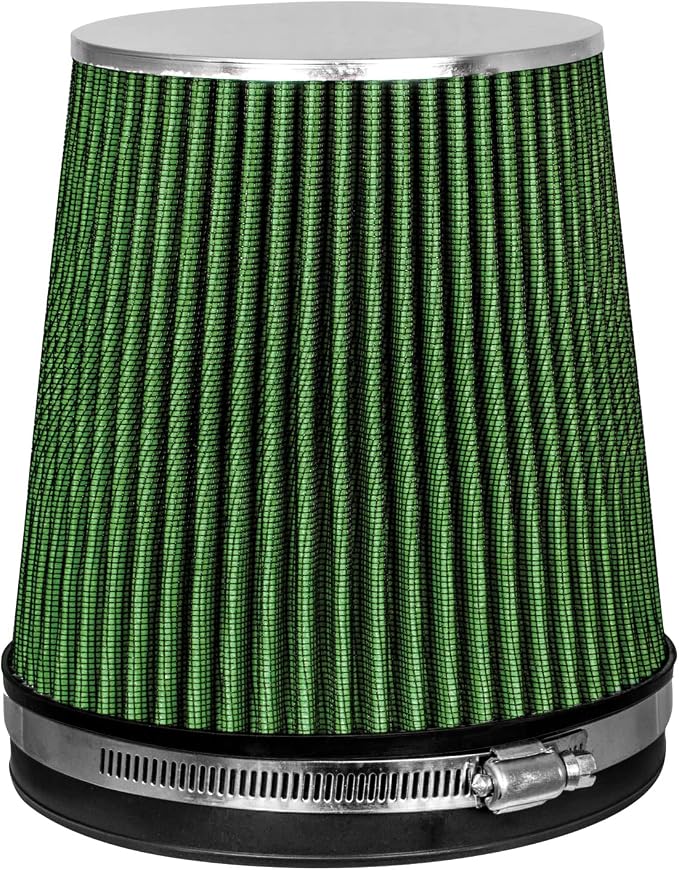 GREEN Inlet Air Intake Cone Replacement Performance Washable Clamp-On Dry Air by RtunesRacing