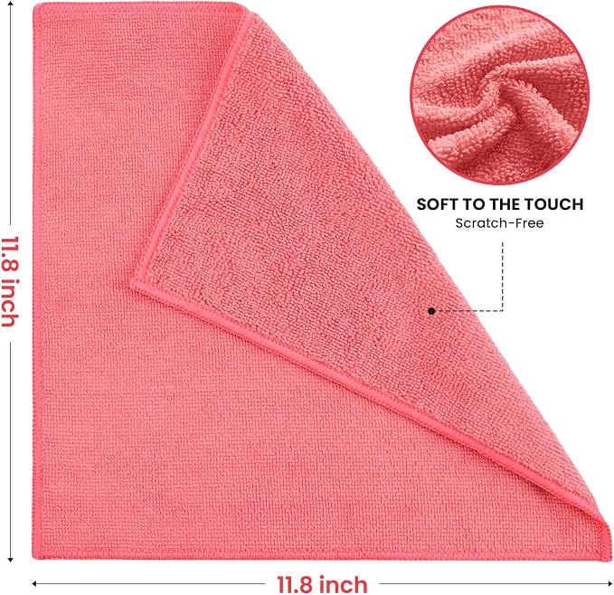 SIFANGKE Microfiber Cleaning Cloth, 100 Pack Assorted Color Cleaning Rags - Image 2