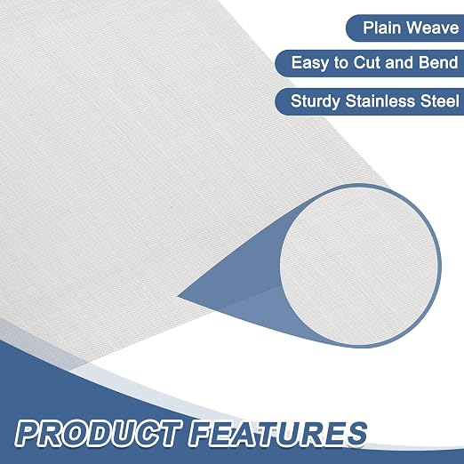 uxcell 2Pcs 120 Mesh 39" x 12" Woven Wire Mesh, 304 Stainless Steel Air Vent - Image 3