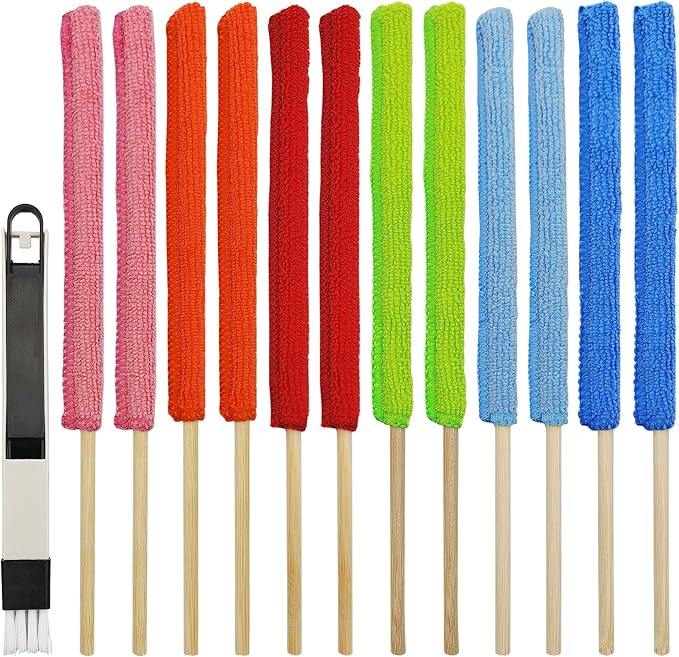 12 PCS Microfiber Detail Duster Sticks, Mini Duster Crevice Cleaning Tool by XYQMLY