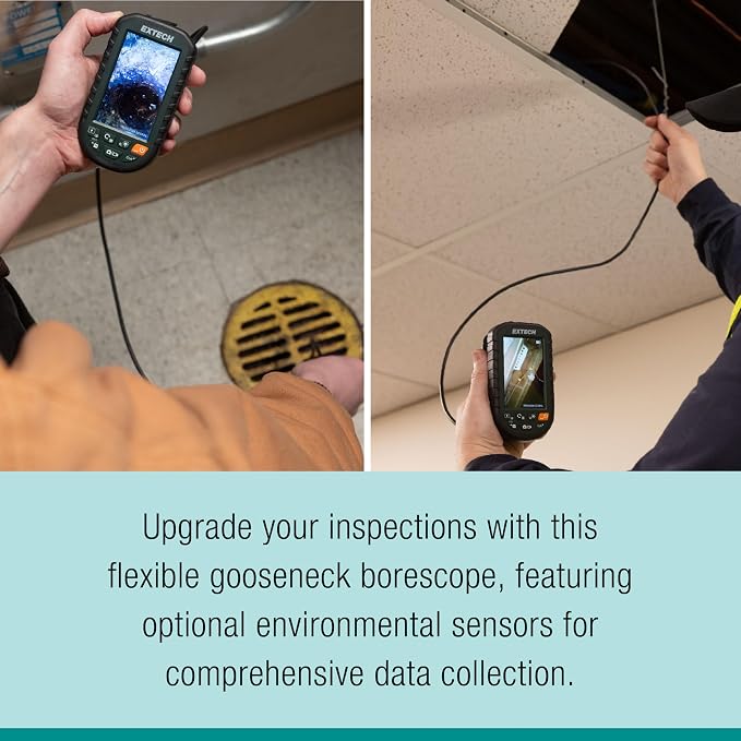 Extech BR95 Compact Video Borescope Inspection Camera - 8mm Waterproof Snake - Image 3