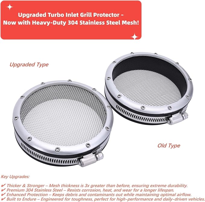 3" 304 stainless steel Turbo Inlet Grill Protector Guard Turbocharge Screen - Image 5
