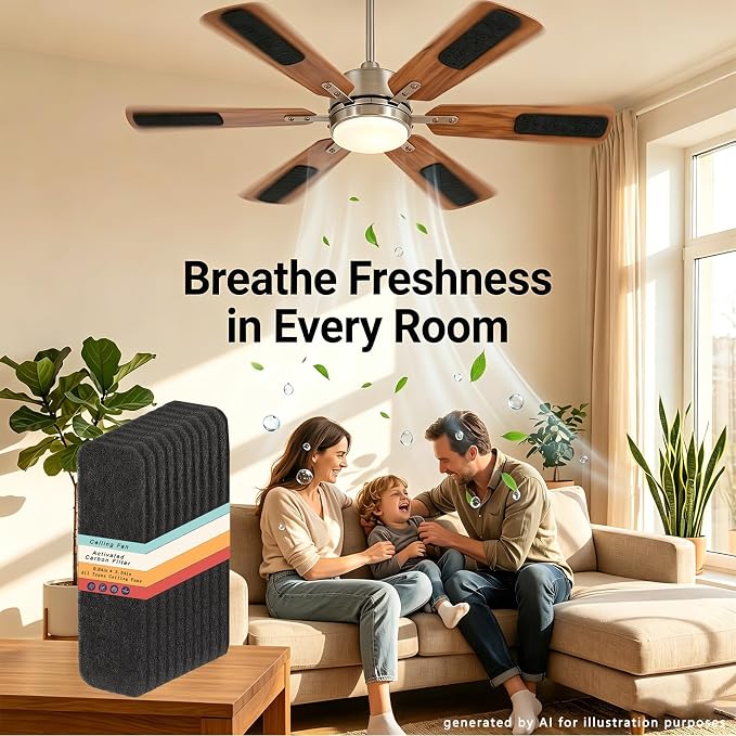 21 Pack Ceiling Fan Filter for Fan Blades Air Purifier Pads, Guest Room Fan - Image 5