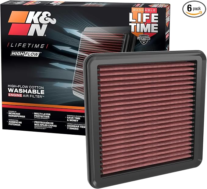 K&N High-Flow Original Lifetime Engine Air Filter: Increase Power: Premium by KNEngineeringInc