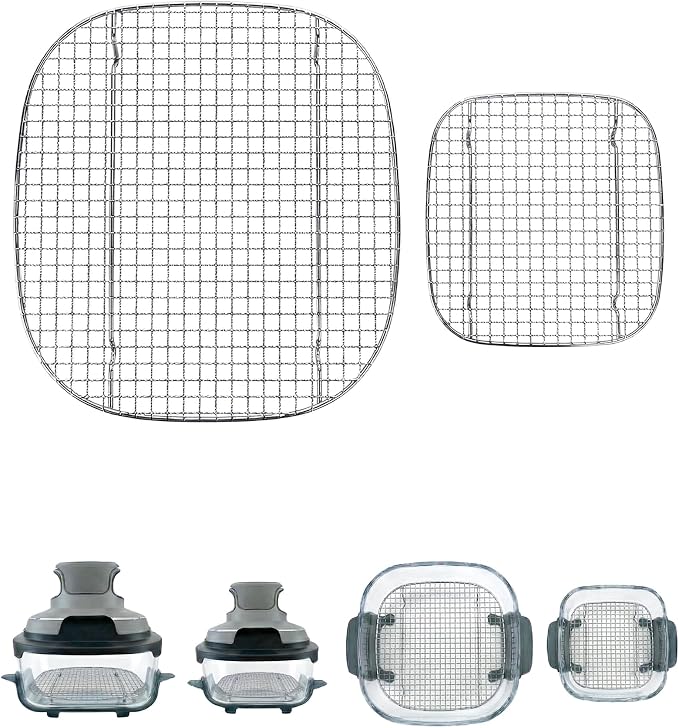 2PCS Crisper Rack for Ninja Crispi Air Fryer FN101, 304 Stainless Steel by Lanejoy