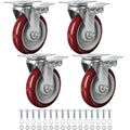 Finnhomy 5 Inch Casters Wheels Set of 4 Heavy Duty Plate Swivel Locking Casters by Finnhomy
