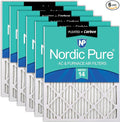 Nordic Pure 20x25x1 Pleated MERV 14 Plus Carbon Air Filters 6 Pack | Actual by NordicPure