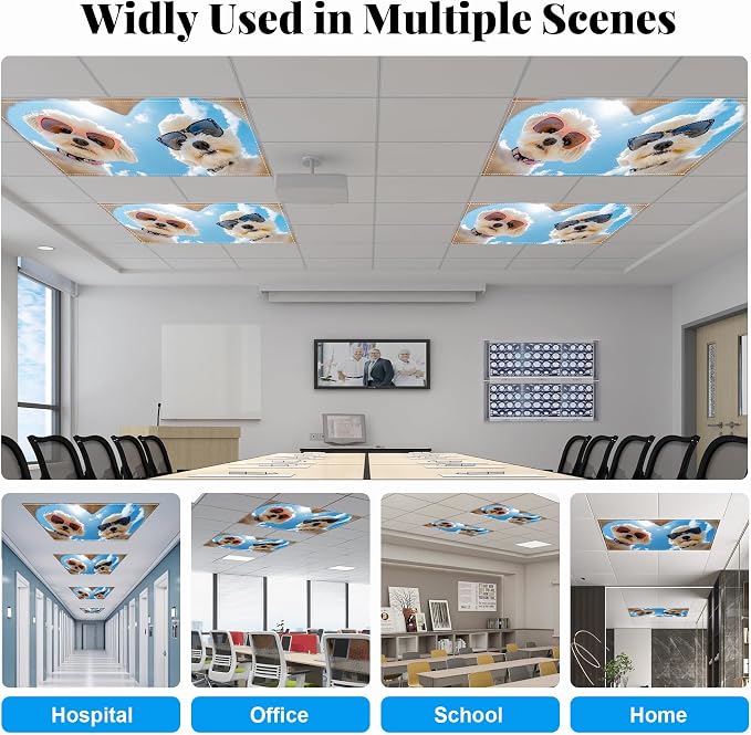 Fluorescent Light Covers-2 Pack 4 x 2 Feet Magnetic Ceiling Light Cover Room - Image 4