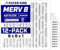 Filter King 8x8x1 Air Filter Dust & Allergy Control AC Furnace Filters by FilterKing