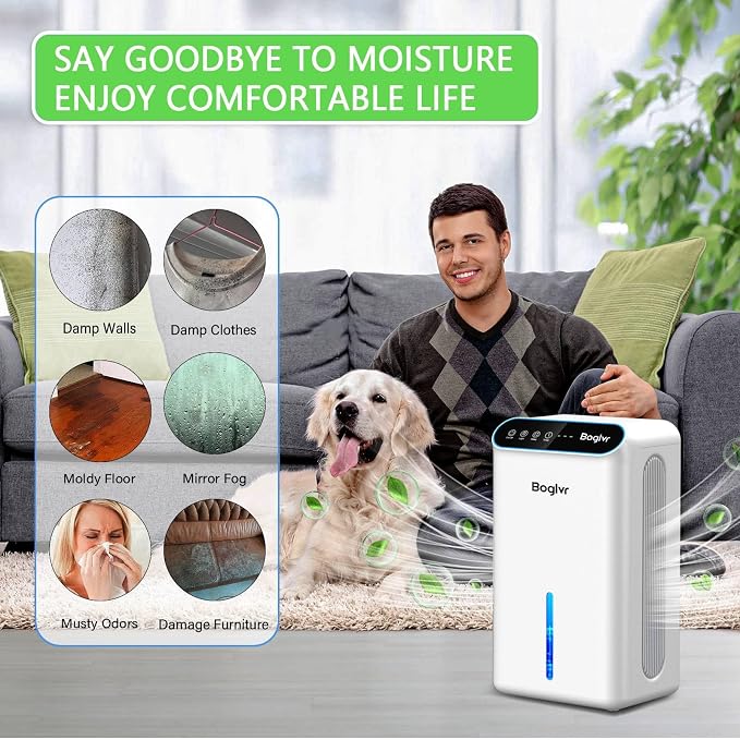 Dehumidifier for Home up to 1000 sq.ft, 98oz Small Quiet Dehumidifier - Image 7