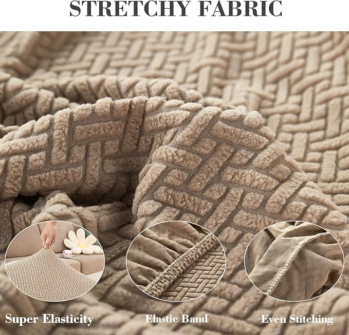 Sofa Covers Couch Covers for Sofa Pet Friendly Couch Cushion Covers Universal Sofa Covers Washable Stretch Slipcovers for Sectional Sofa (Texture Light Coffee,Headrest Cover)