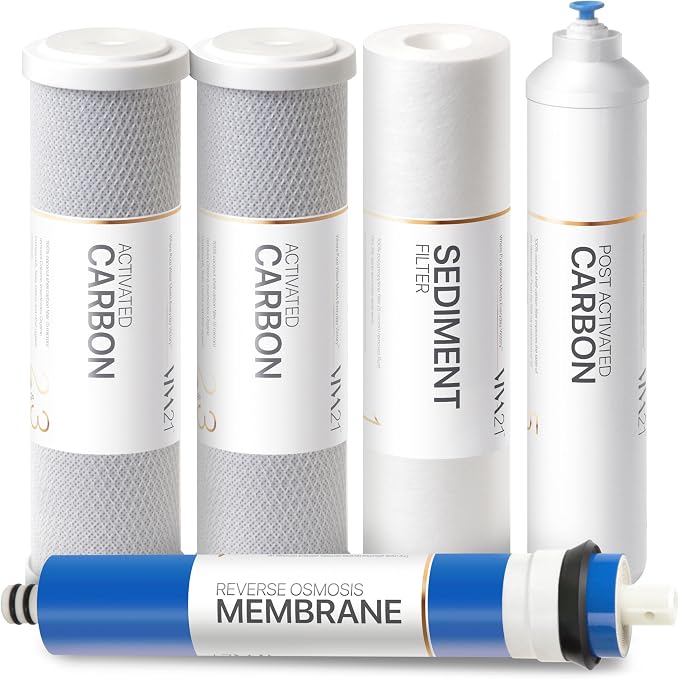 Reverse Osmosis Water Filter Replacement Set, 5-Stage Cartridges. 50 GPD by Unknown