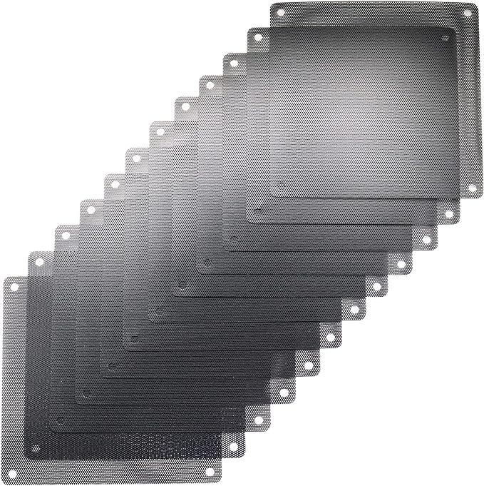12 Pcs 140mm PVC Black PC Cooler Fan Dust Filter Dustproof Case Cover Computer by ThreeBulls